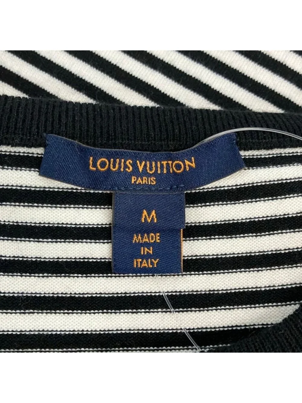 Louis Vuitton Short Sleeve Sweater M 68 Black Crew Neck Border